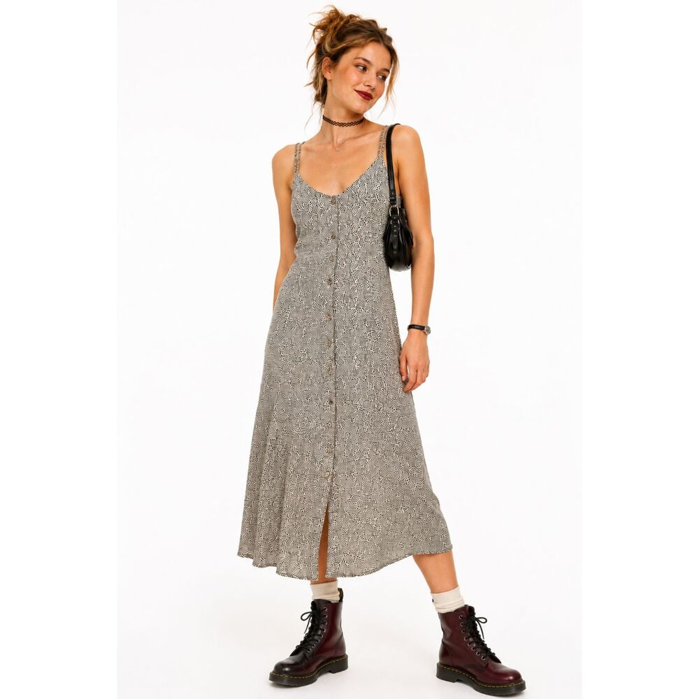 Sienna Sky Women's Y2K Ivory & Black Maxi Slip Dress Size L Cottagecore